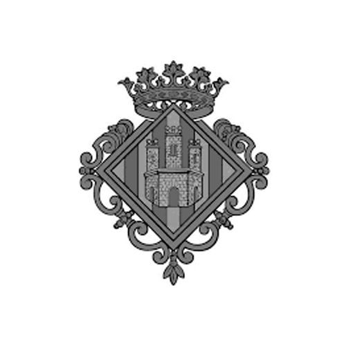 Escudo con castillo y corona, diseño artístico.